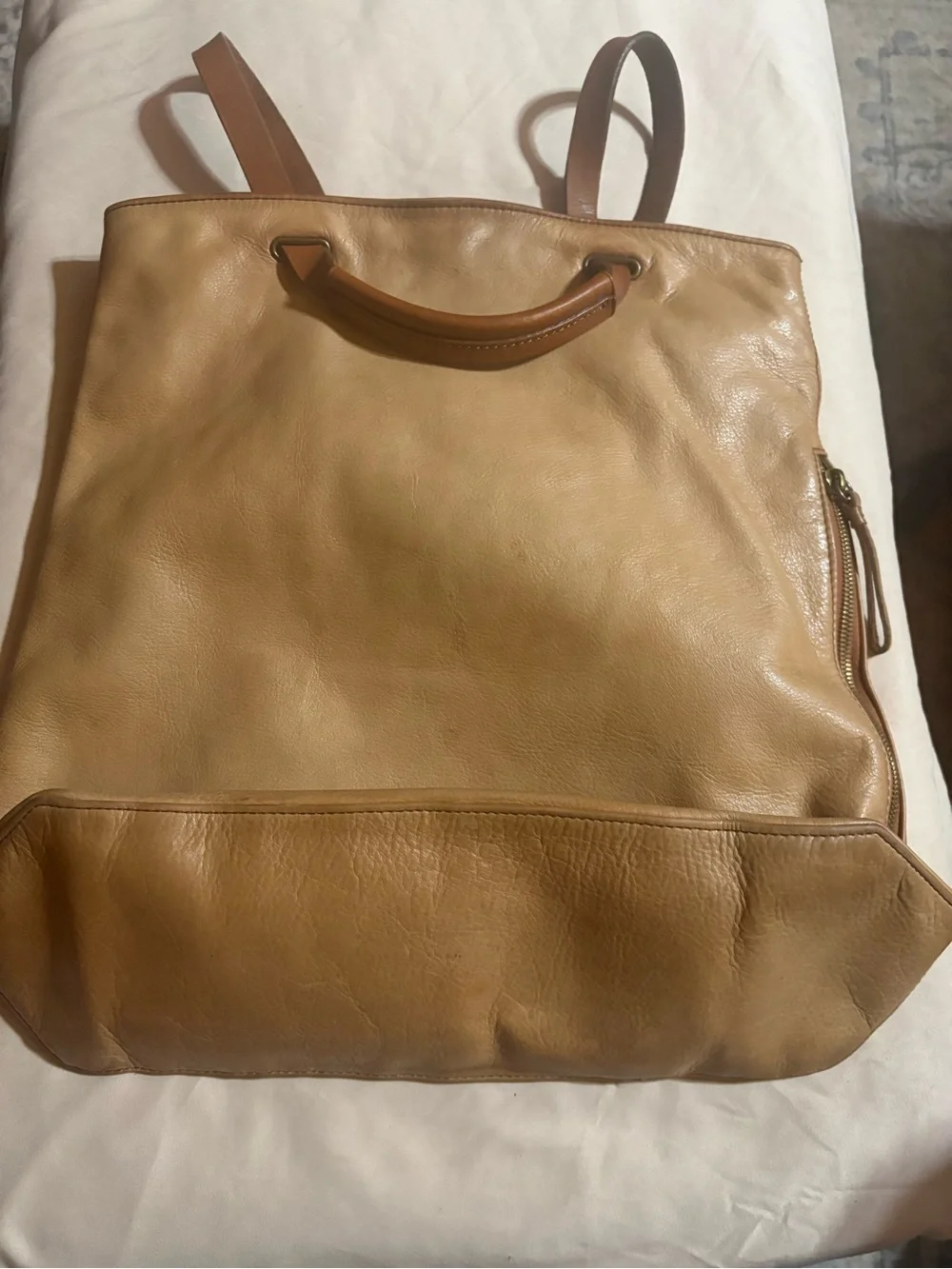 Mark & Graham Convertible Leather Backpack in Tan